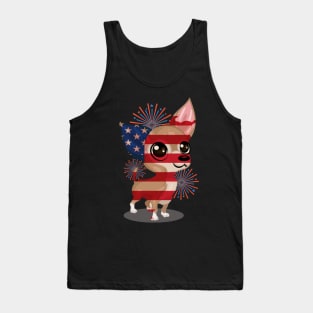 Funny American Dog Chihuahua, 4th of July Gifts Tank Top